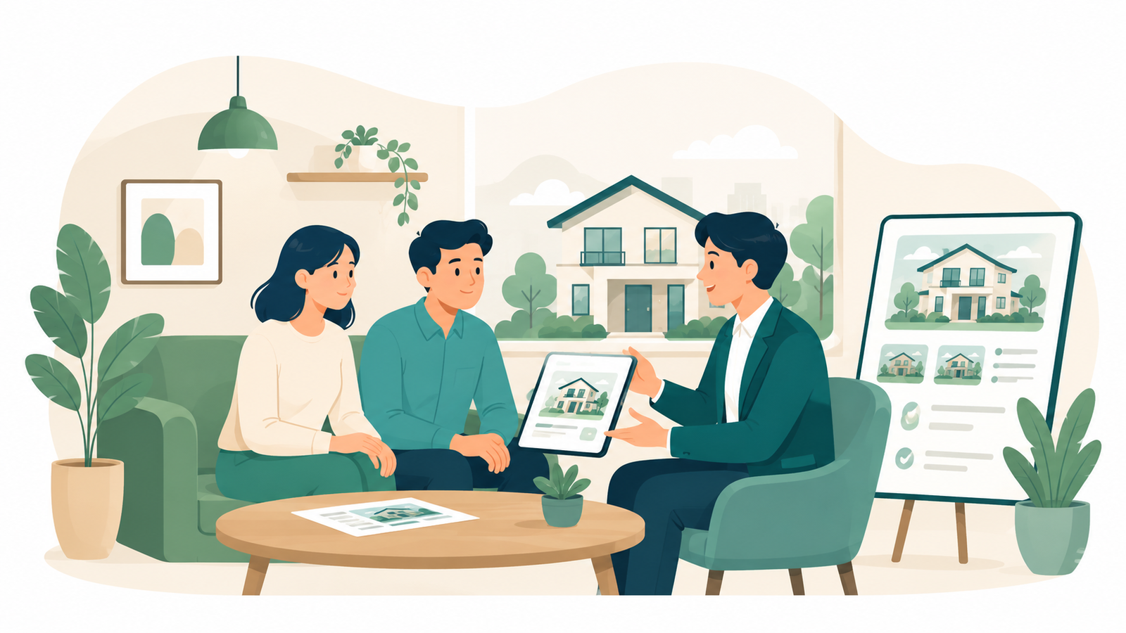 Property rental consultation illustration